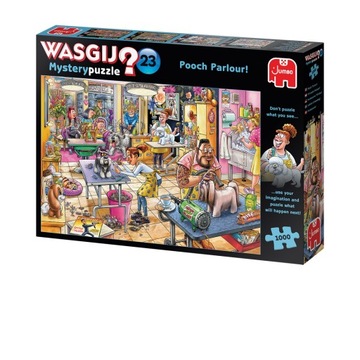 Puzzle Jumbo Wasgij 1000 elementów Tajemnica w psim salonie JUM 25018