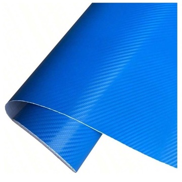 FOLIA 3D CARBON KARBON OKLEINA NIEBIESKA 1,27x0,5m SŁUPKI PROGI KOKPIT