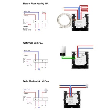 Termostat pokojowy Kolorowy LCD WIFI Regulator 16A