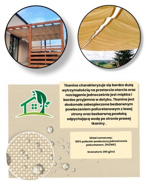 Водонепроницаемый выдвижной теневой парус 3х4.