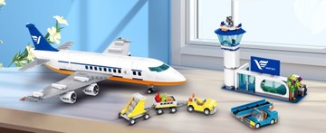 БЛОКИ ПАССАЖИРСКИЙ САМОЛЕТ АЭРОПОРТ LED ФИГУРКА 901 шт. БОЛЬШОЙ НАБОР ПОДАРОК