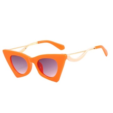 Vintage okulary przeciwsłoneczne kocie oczy damskie Outdoor PC Frame 400 okulary przeciwsłoneczne pomarańczowe