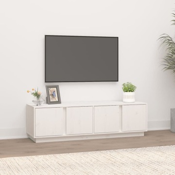 SZAFKA POD TELEWIZOR BIAŁA 140X40X40CM DREWNO SOSN