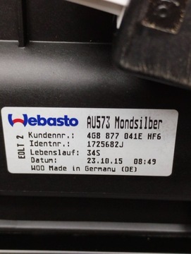 AUDI A7 4G 2016 STŘEŠNÍ OKNO 4G8877041E