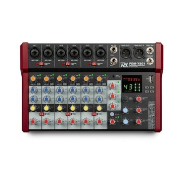 8-канальный студийный микшер PDM-Y801 BT phantom +48V Power Dynamics