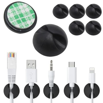 UCHWYT ORGANIZER DO KABLI PRZEWODÓW SAMOPRZYLEPNY 5 SZTUK