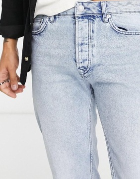 D1Q033 TOPMAN__Y06 SPODNIE JEANS RIPPED__W34/L30