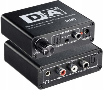 Konwerter audio DAC cyfrowy na analogowy Toslink