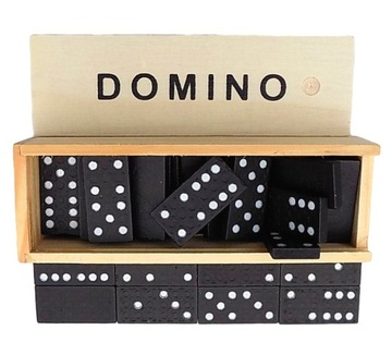 Domino gra towarzyska w pudełku drewnianym 28 el.