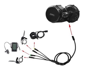 KABEL PRZEWÓD E-BUS BAFANG 1200MM 4 KOŃCÓWKI WYŚWIETLACZ MANETKA HAMULCE ST