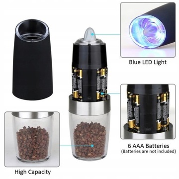 Гравитационная мельница из двух частей для соли и перца.