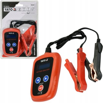 ЦИФРОВОЙ ТЕСТЕР АККУМУЛЯТОРОВ YATO, ИЗМЕРИТЕЛЬ НАПРЯЖЕНИЯ 12 В, 150–1400 Ач, ЖК-дисплей YT-8311