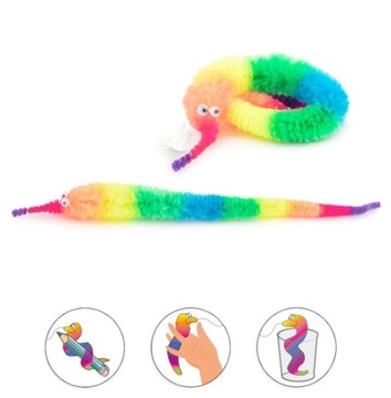 ВОЛШЕБНЫЙ ЧЕРВЯК НА ЛЕСКЕ, КАК ЖИВОЙ ДЛЯ ТРЮКОВ, ИГРУШКА-ЧЕРВЯК-АНТИСТРЕСС