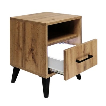 МАТОВЫЙ ЧЕРНЫЙ Тумбочка прикроватная В СБОРЕ Тумбочка для спальни LED ящик