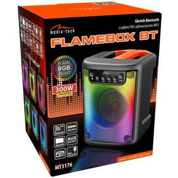 Динамик Media-Tech Bluetooth FM RGB/FLAME MP3 мощностью 300 Вт