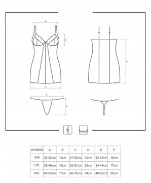 Gorąca sex koszulka stringi komplet heartina l/xl