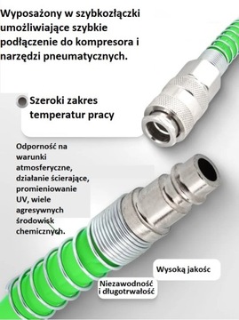 WĄŻ PRZEWÓD 8x12MM 15M SPIRALNY POLIURETANOWY PNEUMATYCZNY DO KOMPRESORA