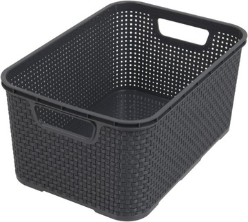 BRANQ - Koszyk Rattan - pojemnik plastikowy - kosz - pudełko - 10 L