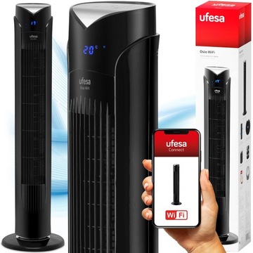 WENTYLATOR KOLUMNOWY UFESA PODŁOGOWY CICHY WIATRAK MOCNY LED APLIKACJA WiFi