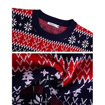 Świąteczny sweter Vintage moda okrągła szyja,M