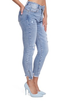 389_ S/36 _SPODNIE JEANSY PUSH UP dziury M.SARA