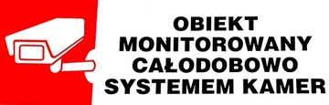 Tabliczka OBIEKT MONITOROWANY CAŁODOBOWO 10cmx30cm