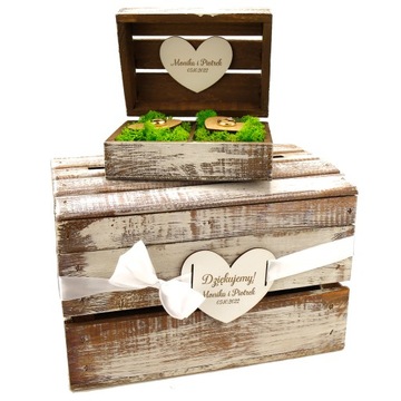 НАБОР КОРОБКИ ДЛЯ ОБРУЧАЛЬНЫХ КОЛЬЦ И КОНВЕРТА