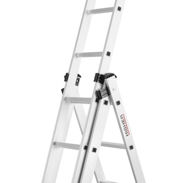 Алюминиевая лестница 3х11 универсальная ВЫШЕ 7,65м ПРОЧНАЯ + крюк и сумка БЕСПЛАТНО