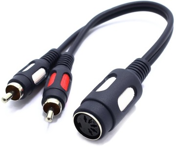 PRZEJŚCIÓWKA ADAPTER GNIAZDO DIN 5 PIN NA 2X WTYK RCA CHINCH VITALCO