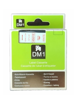 Taśma zamiennik Dymo 45015 S0720550 12mm czerwony/
