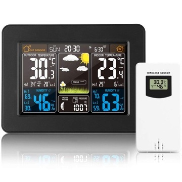 БЕСПРОВОДНАЯ ПОГОДНАЯ СТАНЦИЯ ТЕРМОМЕТР ПОГОДА ГИГРОМЕТР НАРУЖНЫЙ ДАТЧИК
