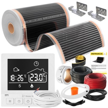 ZESTAW Mission Air Folia Mata Grzewcza PODCZERWIEŃ 50cm I 160W/m² 2m² PTC
