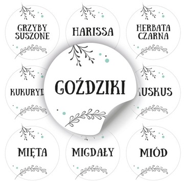 Naklejki Etykiety na przyprawy Białe 196 szt. P_1