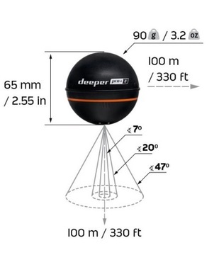 DEEPER PRO+ 2 GPS-эхолот для рыбалки до 100 м