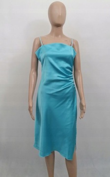 BOOHOO SUKIENKA SATYNOWA NIEBIESKA 40 L BDF BOOHOO