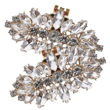 ДЕКОРАТИВНЫЕ ПРЯЖКИ ДЛЯ ОБУВИ С КРИСТАЛЛАМИ В ПАЛЬЦАХ (ЗОЛОТЫЕ, СЪЕМНЫЕ) 2 ШТ.