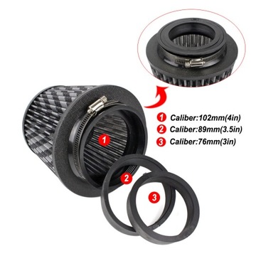 Filtr stożkowy K&N DUŻY stożek kn 76mm 89mm 100mm z redukcjami różne kolory