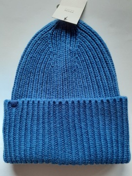 Czapka beanie damska z WEŁNĄ WOOL + reserved