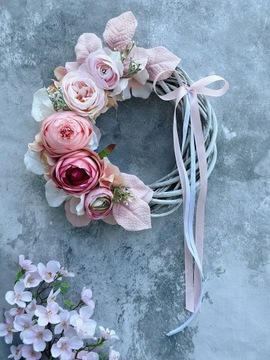 ЦВЕТОЧНЫЙ ВЕНОК ВЕСЕННЕЕ ТВОРЕНИЕ ДЛЯ СТОЛА ДВЕРЬ ПЛЕТЕНЫЙ ВЕНОК