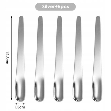 5pcs Stainless Steel Coffee Spoon Flat Spoon For