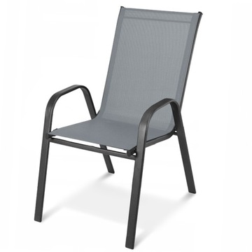 2x УДОБНЫЙ САДОВЫЙ СТУЛ МЕТАЛЛИЧЕСКИЙ БАЛКОН СЕРЫЙ СТУЛ САДОВАЯ МЕБЕЛЬ