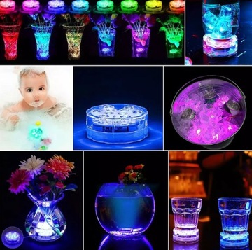 ВОДОНЕПРОНИЦАЕМАЯ ЛАМПА 10 СВЕТОДИОДНЫХ RGB ПОДСТАВКА ДЛЯ ДИСТАНЦИОННОГО УПРАВЛЕНИЯ x2