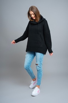 BUENO sweter bluza oversize z kapturem KANGURKA