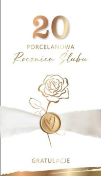 KARNET ROCZNICA ŚLUBU 20 - PORCELANOWA