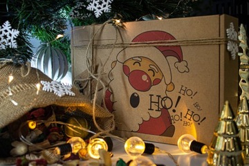 Экологическая РОЖДЕСТВЕНСКАЯ КОРОБКА Картонная коробка для РОЖДЕСТВЕНСКОГО подарка, 3 шт.