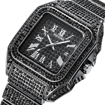 Watch for Men Ice Out Square Watches Luxury Diamonds Quartz Wristwatches Wa