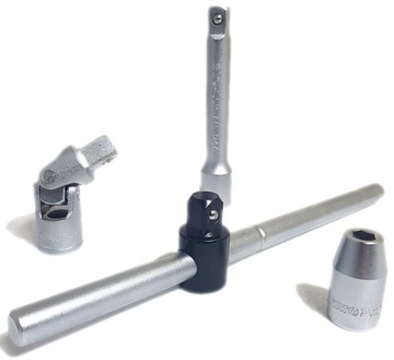 YATO - ZESTAW NA 3/8'' REDUKCJA PRZEDŁUŻKA CARDAN POKRĘTŁO - 4 SZTUKI