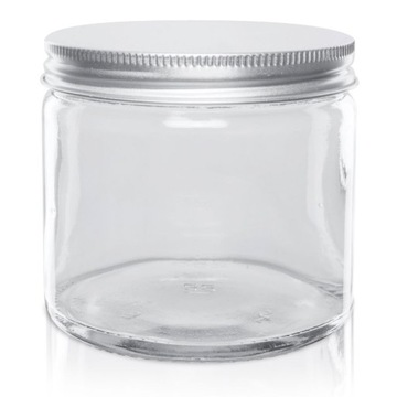 Słoik szklany bezbarwny 250ml z nakrętką ALU x5