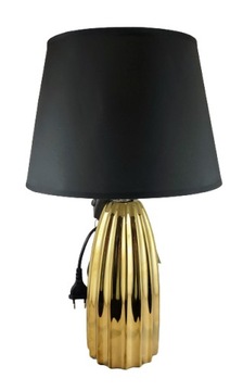 LAMPA CERAMICZNA ZŁOTA KARBOWANA GLAMOUR 47CM