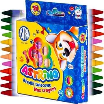 Astra Astrino KREDKI ŚWIECOWE WOSKOWE 24 kolory